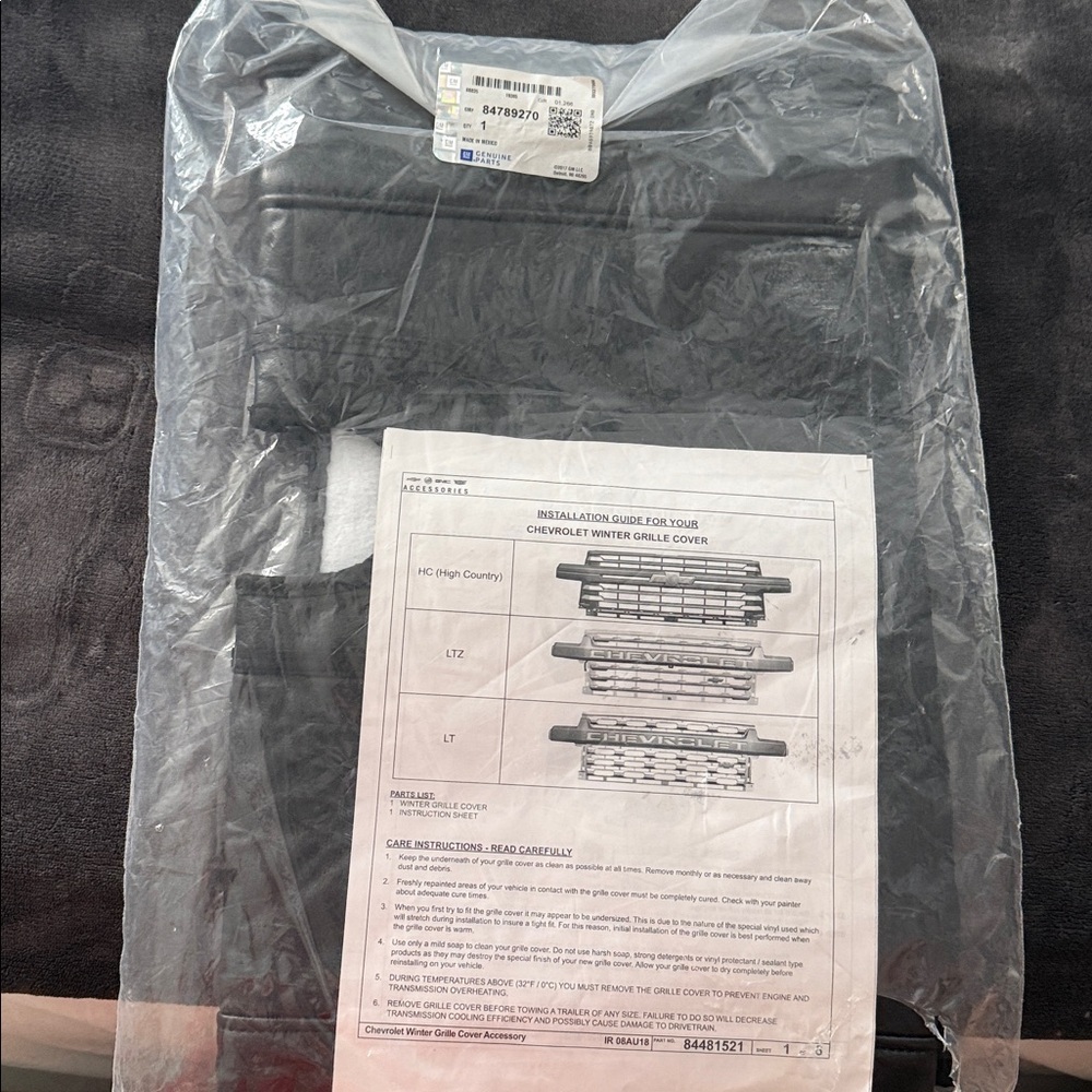 Chevrolet Vehicle Grille Cover